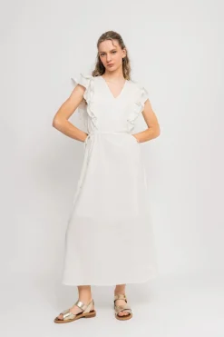 Hillie Linen Dress - Snow White