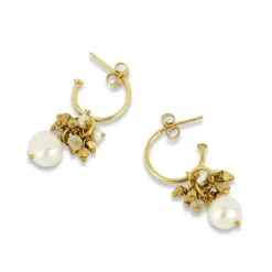 Hollie Pearl Hoop Earrings