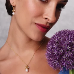 Hollie Pearl Hoop Earrings