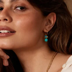 Hollie Turquoise Hoop Earrings