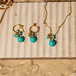 Hollie Turquoise Hoop Earrings