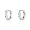 Huggie Earrings with Clear Stones - Silver