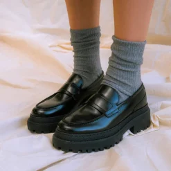 Iona Saddle Loafer - Black