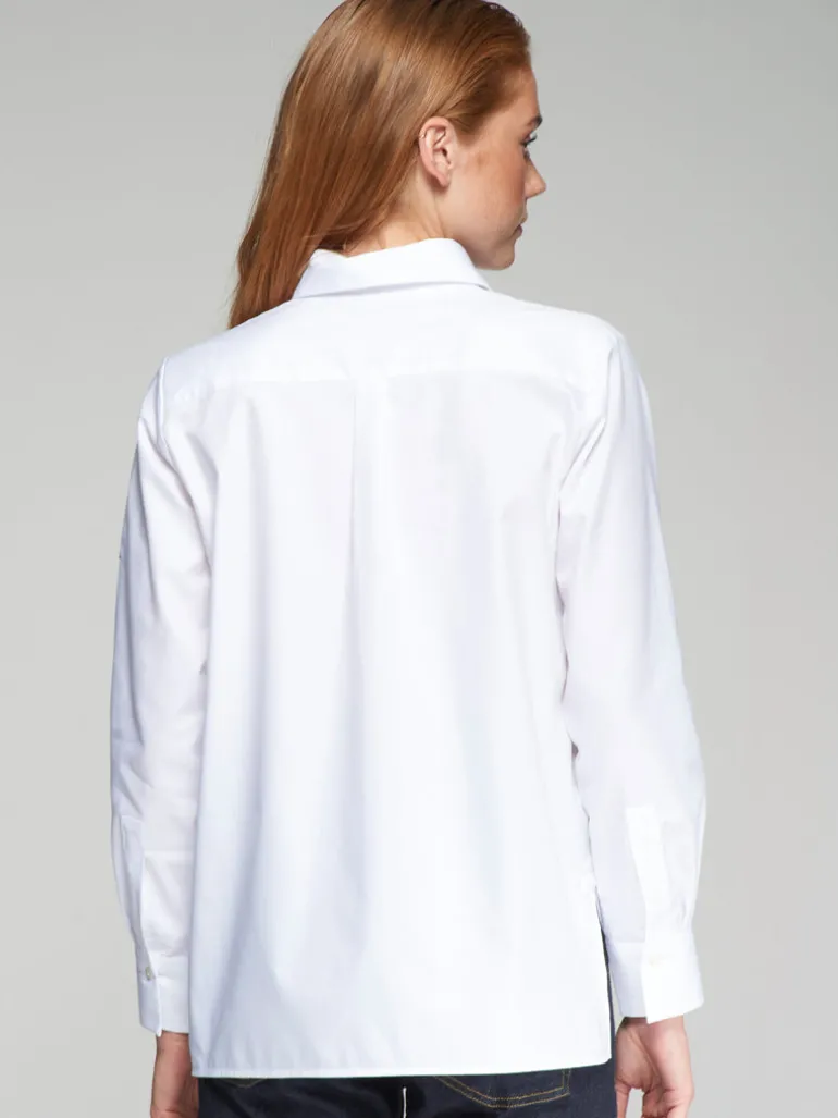 Isa Embroidered Shirt - White Twil