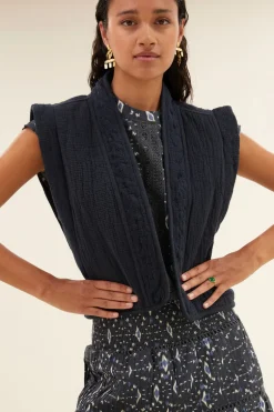 Isla Embroidery Jacket - Midnight