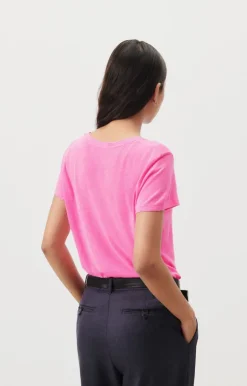 Jacksonville SS Scoop Neck Tee - Rose Fluo