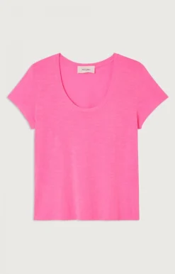 Jacksonville SS Scoop Neck Tee - Rose Fluo
