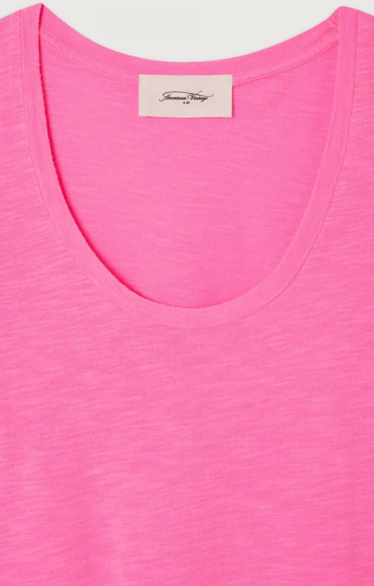 Jacksonville SS Scoop Neck Tee - Rose Fluo