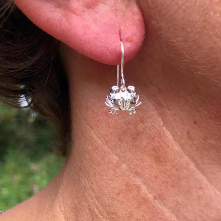 JC39 Crab Earrings - Silver