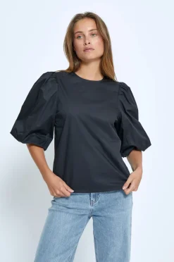 Joa Short Sleeve Blouse - Black