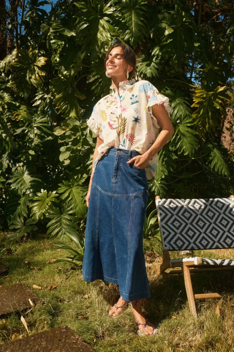 Joann Skirt - Medium Blue Denim