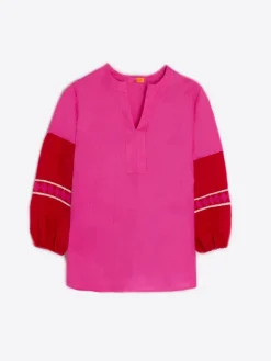 Kaya Blouse - Pink Linen