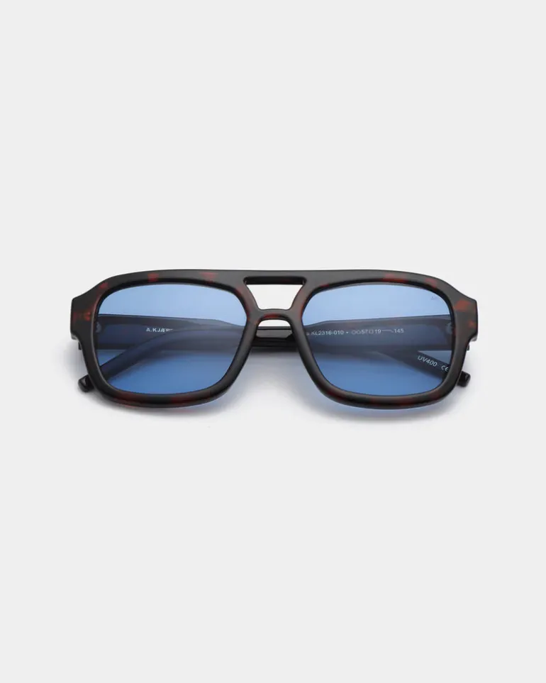 Kaya Sunglasses - Demi Tortoise (Blue Lens)