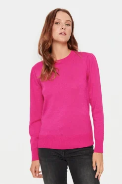 Kila LS Shimmer Pullover - Fuchsia Fedora