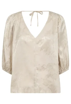 Kitty Blouse SS - Ancient Scroll metallic print