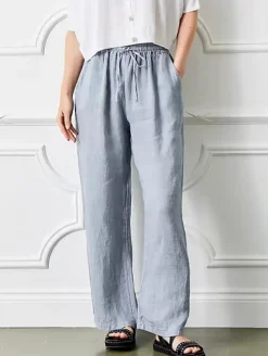 Lauren Linen Palazzos - Urban Grey