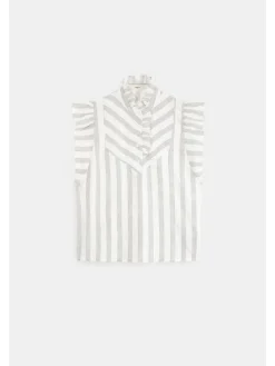 Leane Blouse - White Stripe