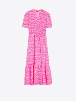Leila Dress - Pink Fluro Ikat