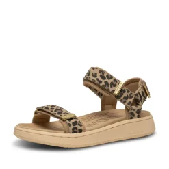 Line Suede Sandal - Leopard