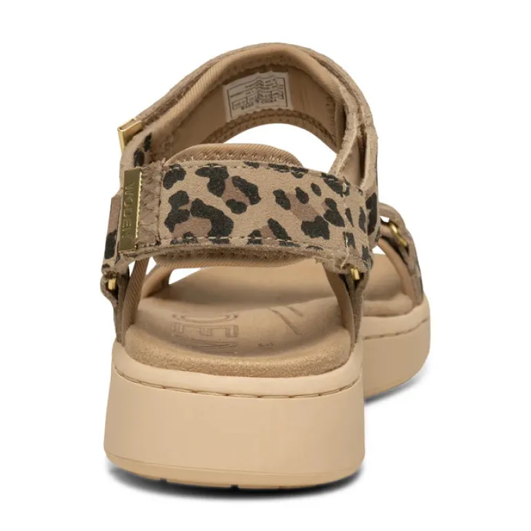 Line Suede Sandal - Leopard