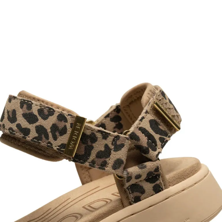 Line Suede Sandal - Leopard