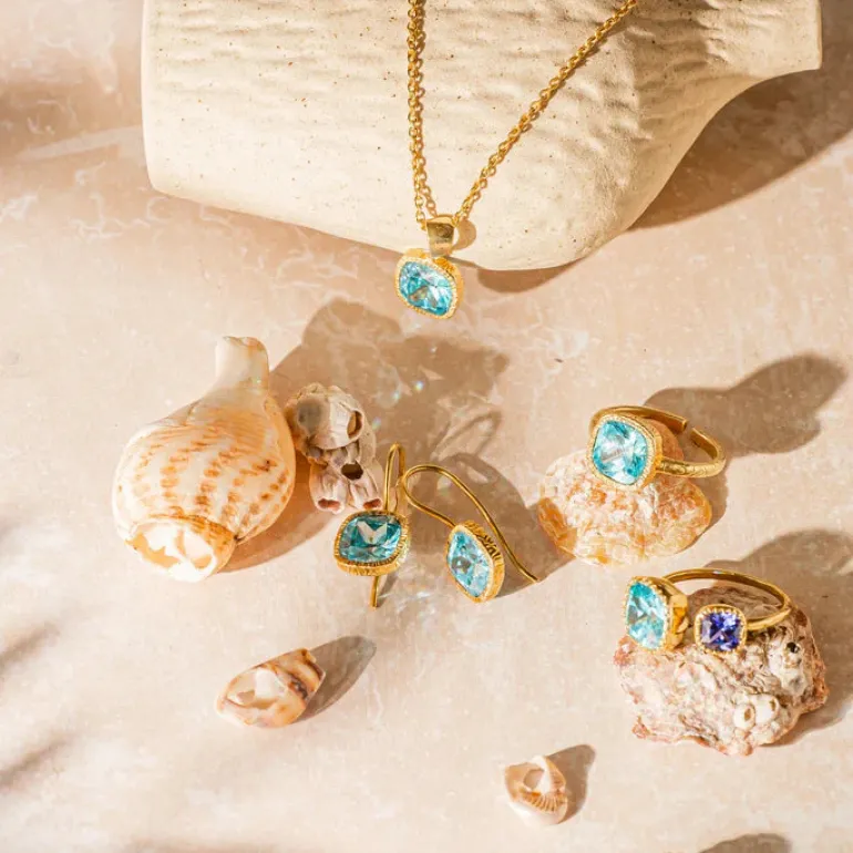 Lois Earrings Blue Topaz