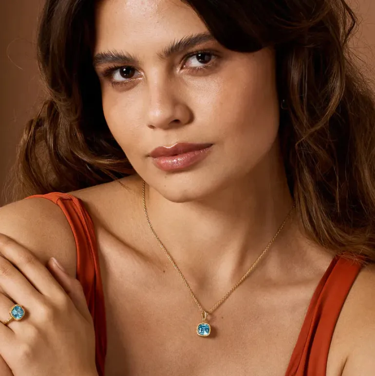 Lois Necklace Blue Topaz