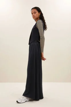 Lynn Pinstripe Gilet - Midnight