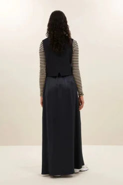 Lynn Pinstripe Gilet - Midnight