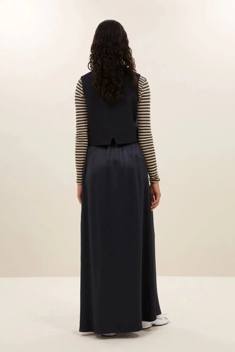 Lynn Pinstripe Gilet - Midnight