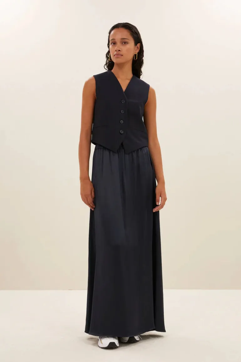 Lynn Pinstripe Gilet - Midnight