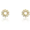 Maeve Hollow CZ Stud Earrings - Gold
