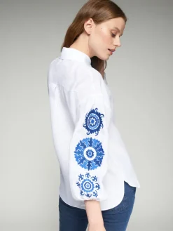Manga Embroidery Blouse - White