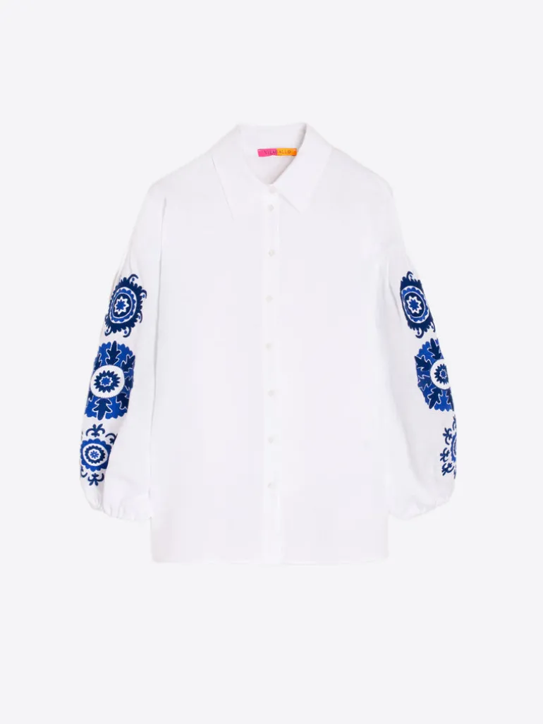 Manga Embroidery Blouse - White