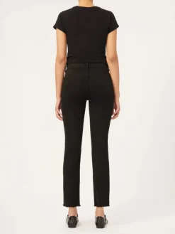 Mara Straight Jean - Black Peached Raw