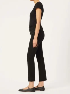 Mara Straight Jean - Black Peached Raw