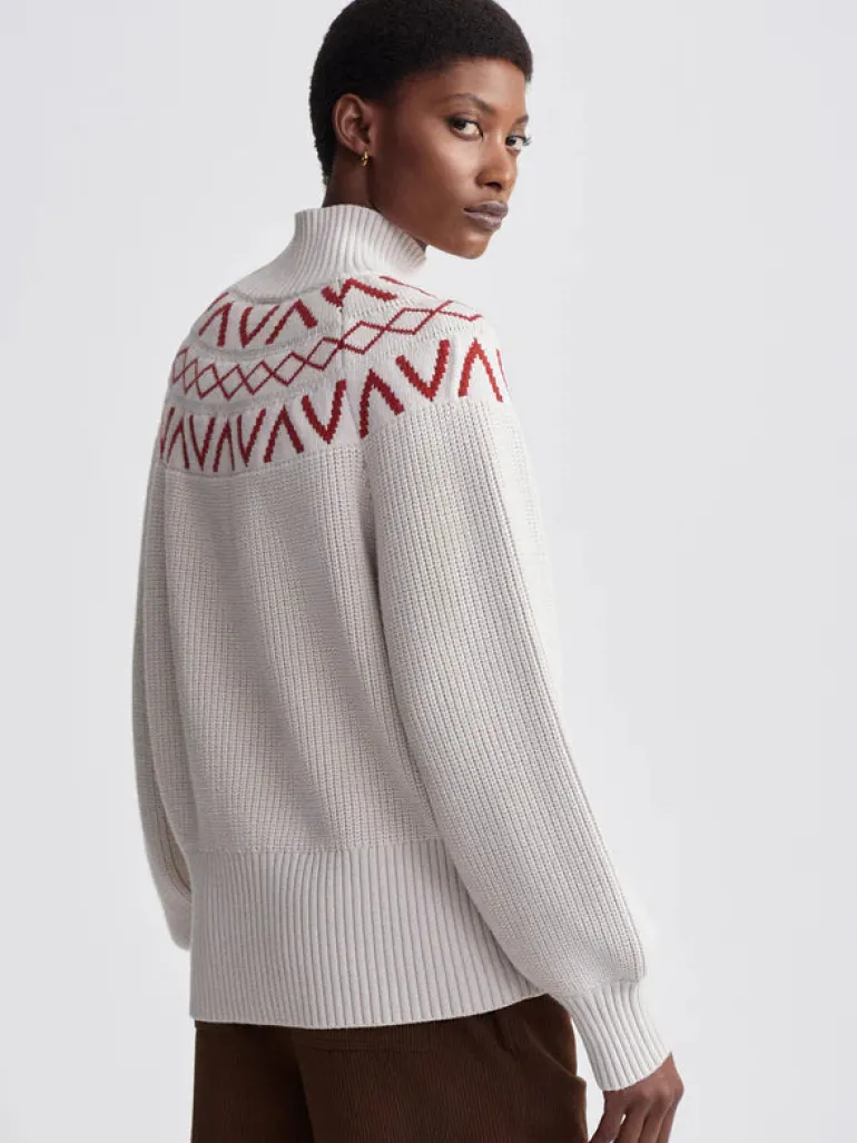 Marcie Fairisle Yoke Knit - Silver Birch