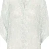 Marta Amily Blouse 3/4 - Silver Blue Stroke Print