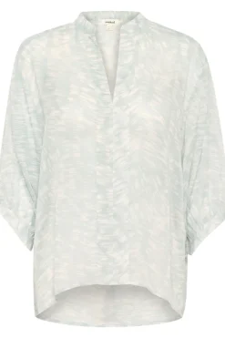 Marta Amily Blouse 3/4 - Silver Blue Stroke Print