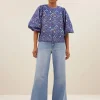 Mauri Blouse - Pavo Jacquard Print