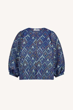 Mauri Blouse - Pavo Jacquard Print