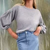 Melea Knit Pullover - Light Grey Mel
