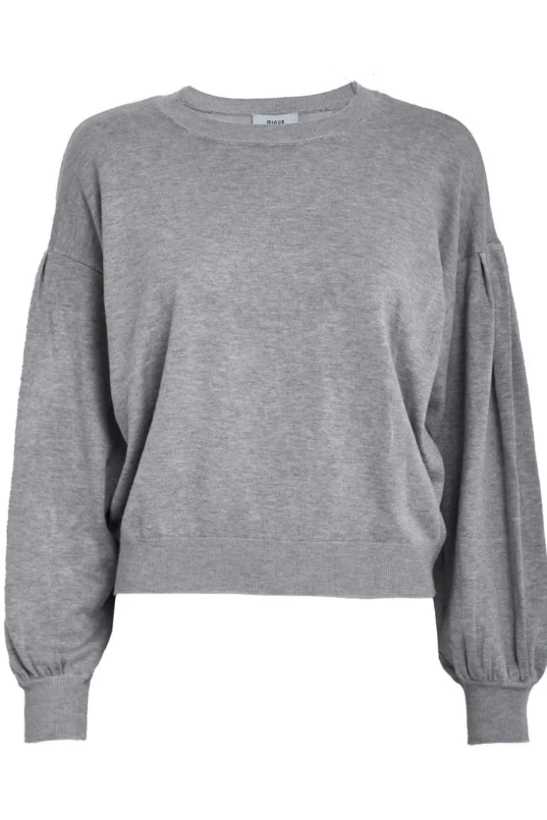 Melea Knit Pullover - Light Grey Mel