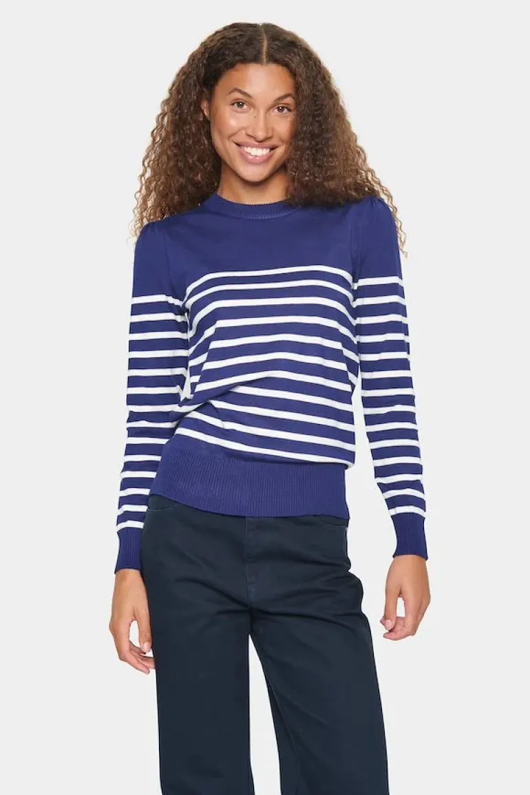 Mila LS Striped Pullover - Midnight Sail