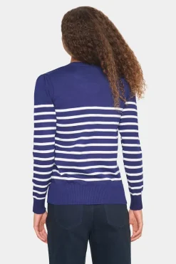Mila LS Striped Pullover - Midnight Sail