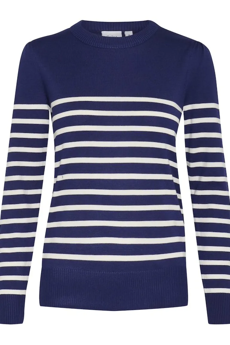 Mila LS Striped Pullover - Midnight Sail