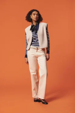 Mila LS Striped Pullover - Midnight Sail