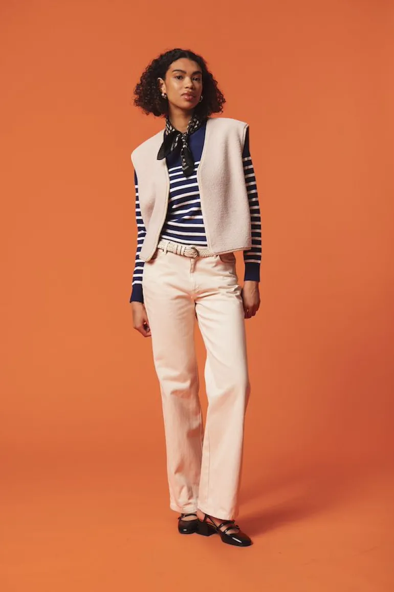 Mila LS Striped Pullover - Midnight Sail