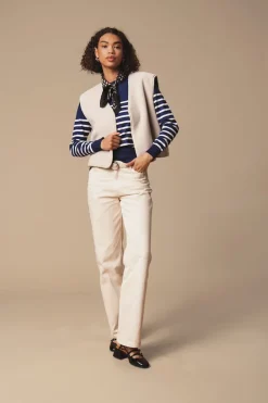 Mila LS Striped Pullover - Midnight Sail