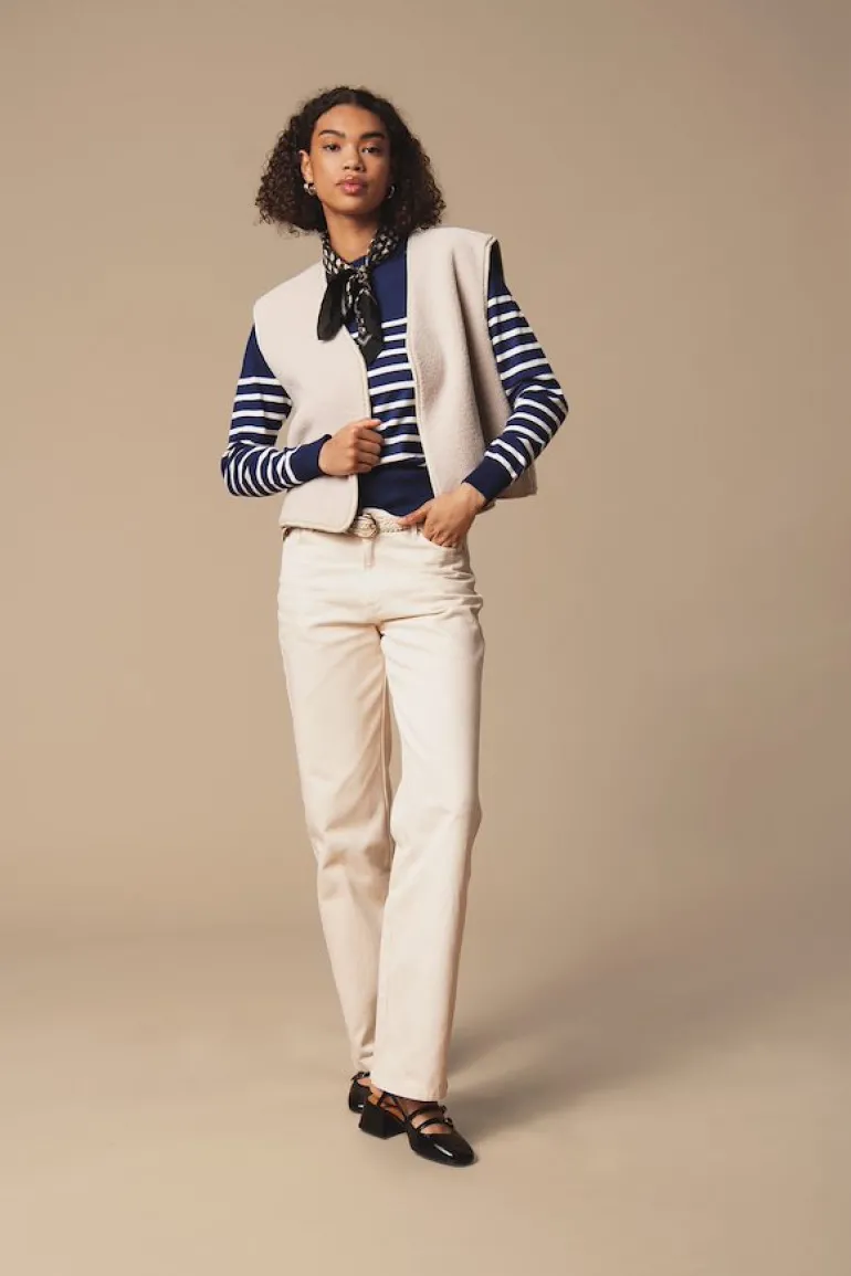 Mila LS Striped Pullover - Midnight Sail